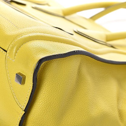 Celine Drummed Calfskin Mini Luggage Chartreuse 10 of 11