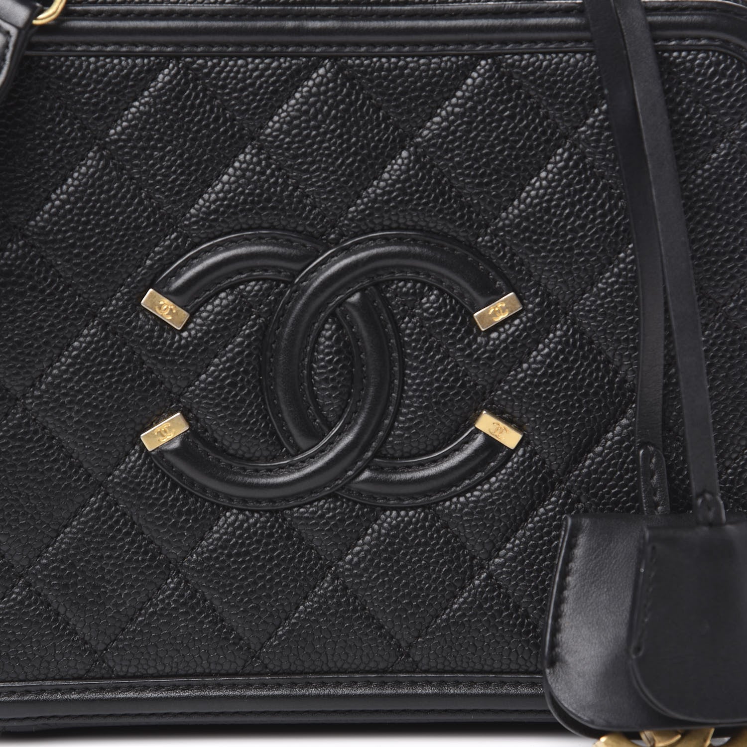 Chanel Caviar Quilted Medium CC Filigree Vanity Case Black 10 of 10