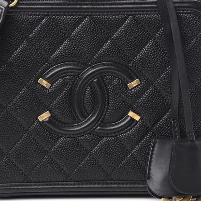 Chanel Caviar Quilted Medium CC Filigree Vanity Case Black 10 of 10