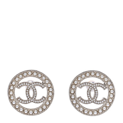 Chanel Pearl CC Round Earrings Gold 1 of 4