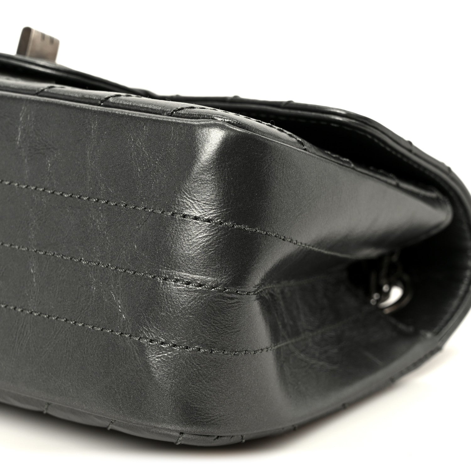Chanel Metallic Aged Calfskin Chevron Quilted 2.55 Reissue Mini Flap Grey 10 of 11