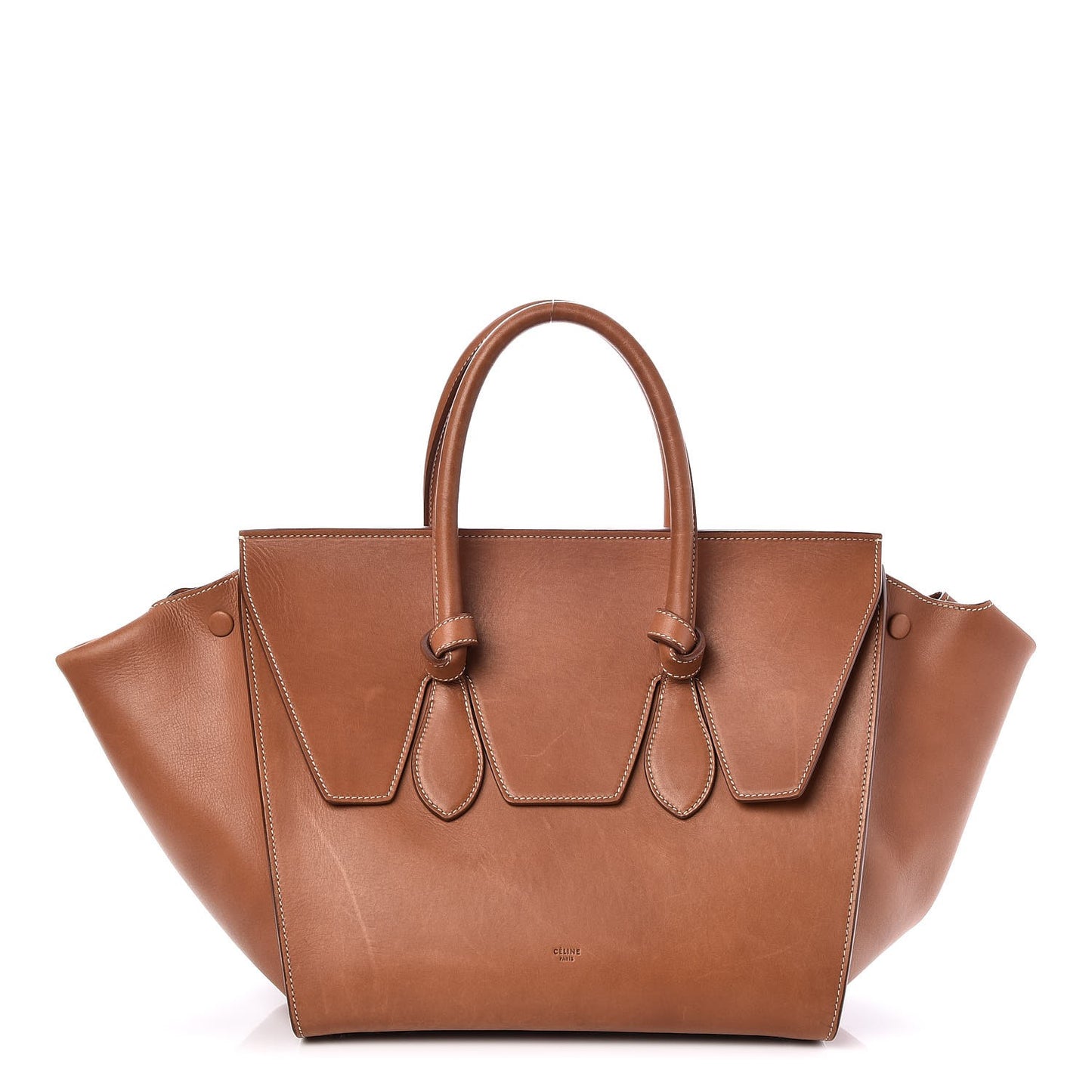Natural Calfskin Small Tie Knot Tote Tan