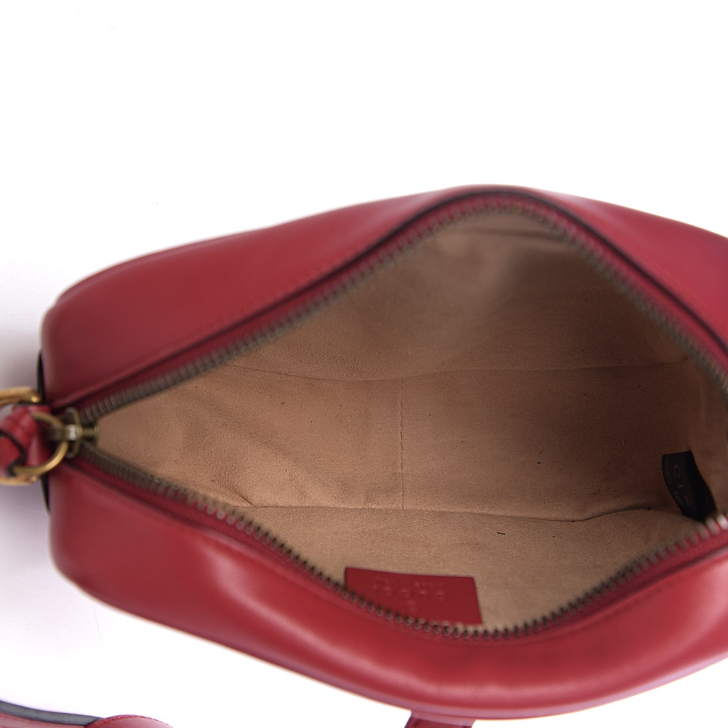 Calfskin Matelasse Mini GG Marmont Chain Shoulder Bag Hibiscus Red