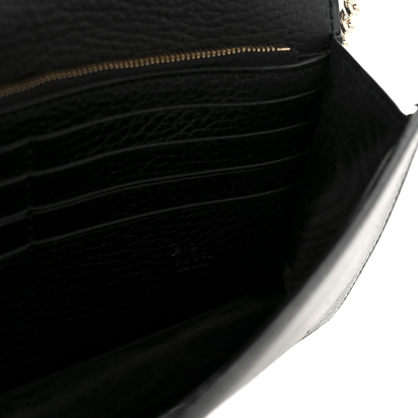 Dollar Calfskin Interlocking G Chain Wallet Black