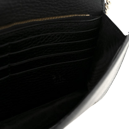 Gucci Dollar Calfskin Interlocking G Chain Wallet Black 6 of 9