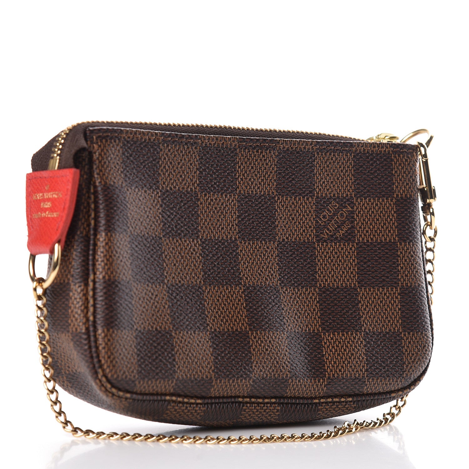Louis Vuitton Damier Ebene 2019 Christmas Animation Mini Pochette Accessories Red 3 of 10