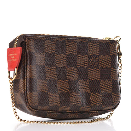 Louis Vuitton Damier Ebene 2019 Christmas Animation Mini Pochette Accessories Red 3 of 10