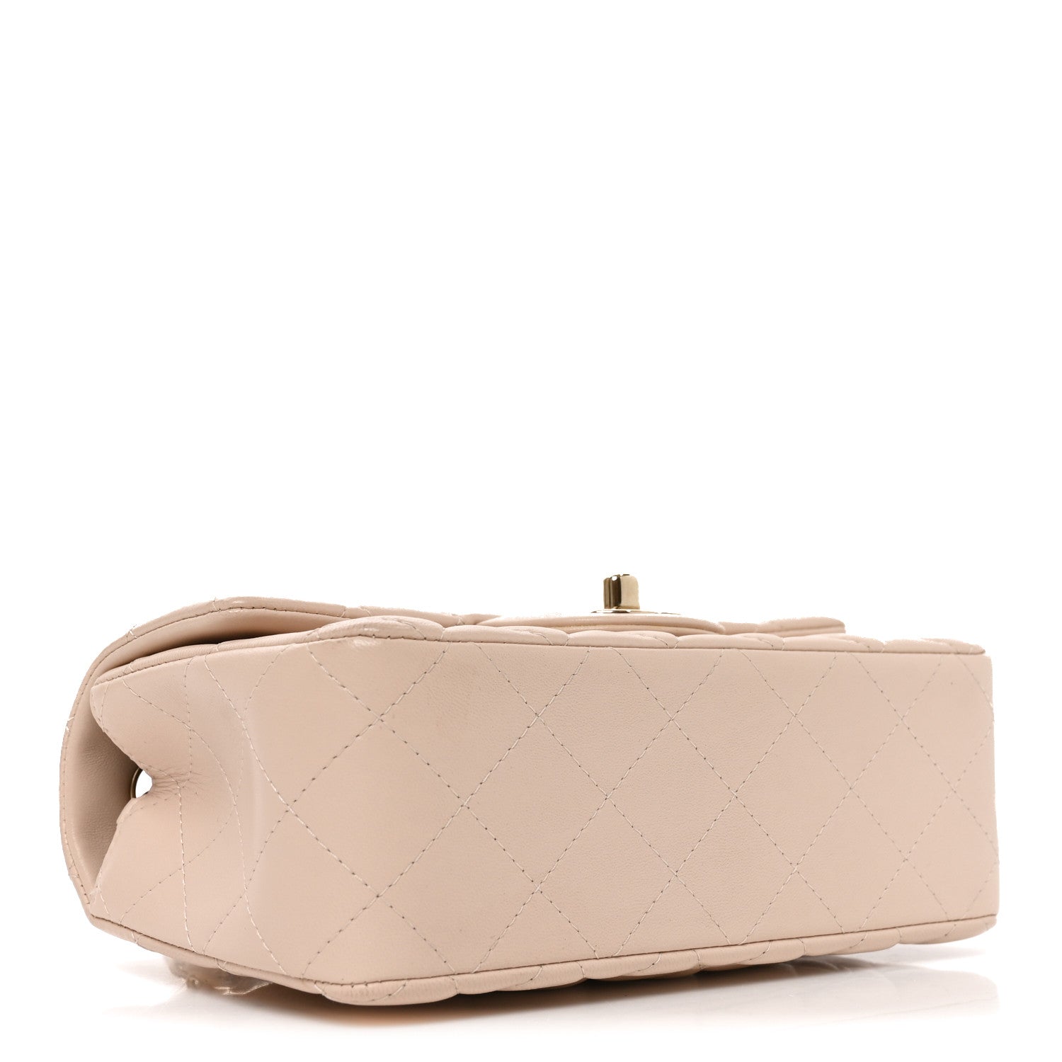 Chanel Lambskin Quilted Mini Rectangular Flap Light Beige 4 of 10