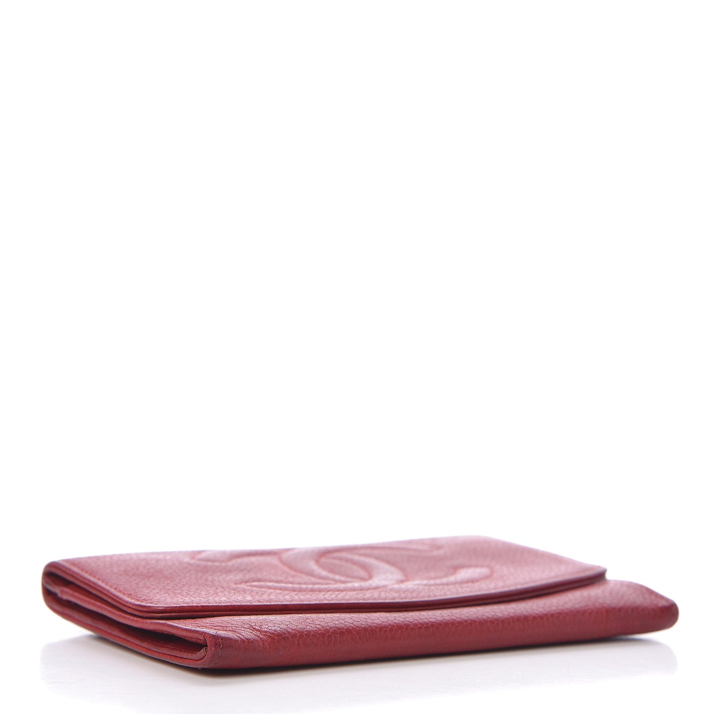 Caviar Timeless CC Card Holder Flap Wallet Dark Red
