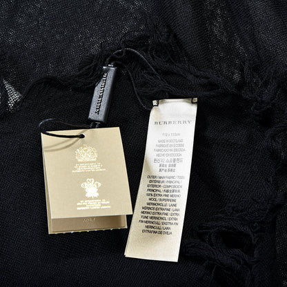 Burberry Merino Wool House Check Square Scarf Black 4 of 4