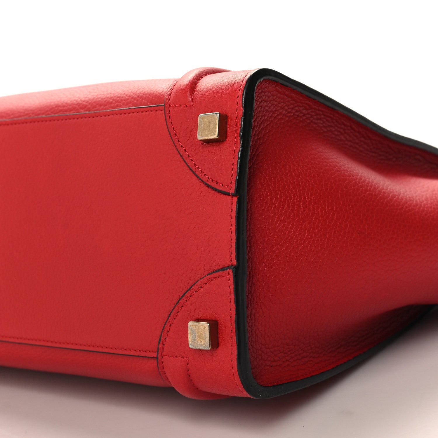Celine Drummed Calfskin Micro Luggage Red 9 of 9