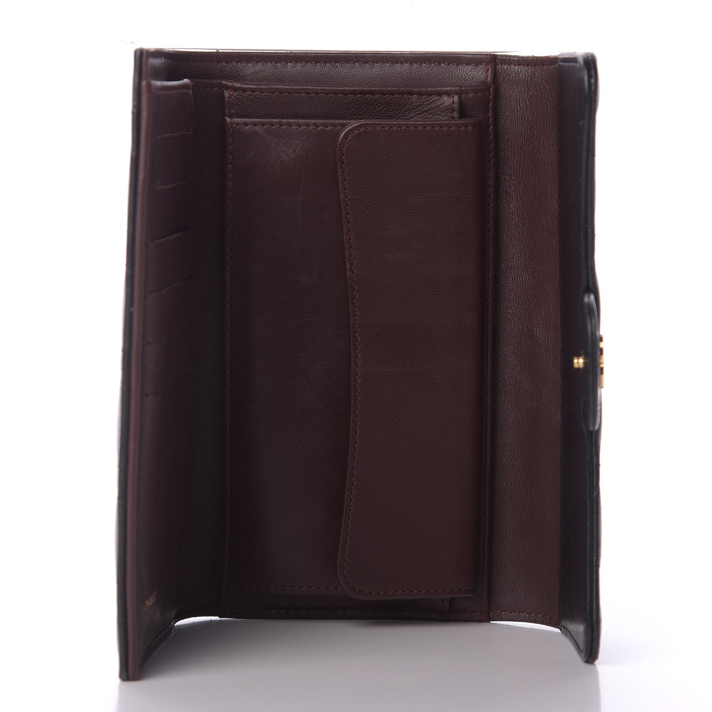 Lambskin Quilted Large Flap Wallet Black