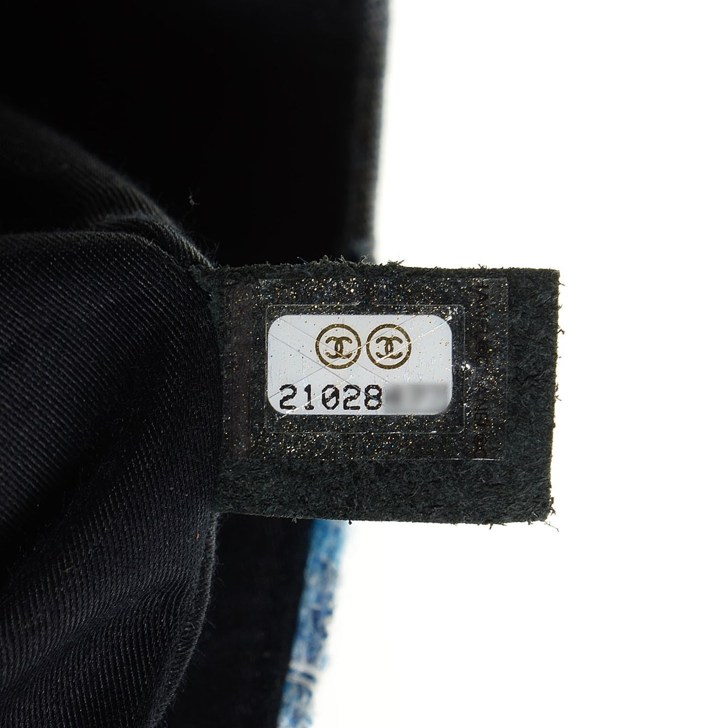 Denim Tweed Patchwork Medium Single Flap Blue