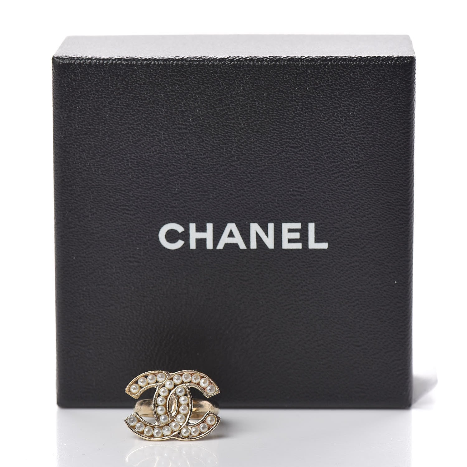 Chanel Pearl CC Ring 51 5.75 Gold 7 of 7