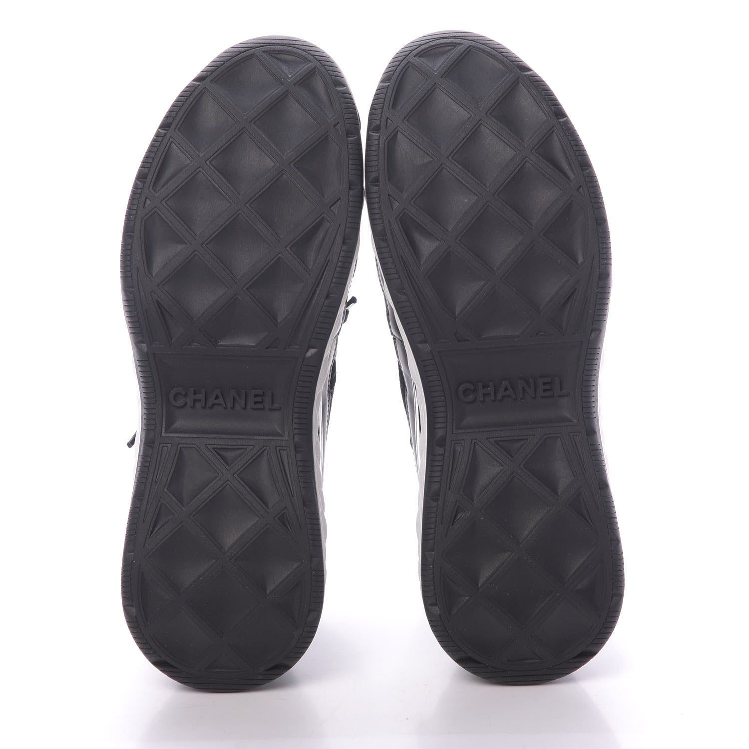 Chanel Fabric Calfskin Suede CC Sneakers 37.5 Black 6 of 9