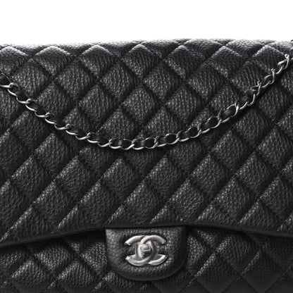 Chanel Calfskin Quilted Small XXL Travel Flap Bag Black 10 of 11