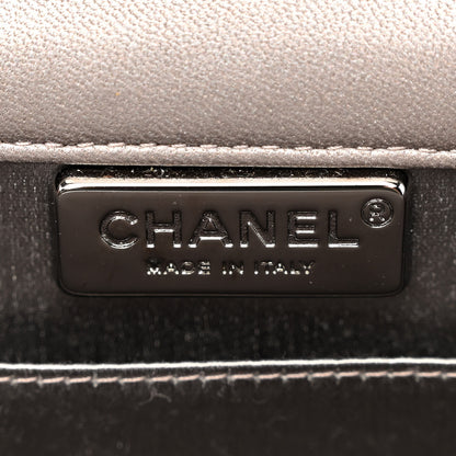 Chanel Lambskin Chocolate Bar Piercing CC Studded Small Chain Flap Bag Grey 6 of 12