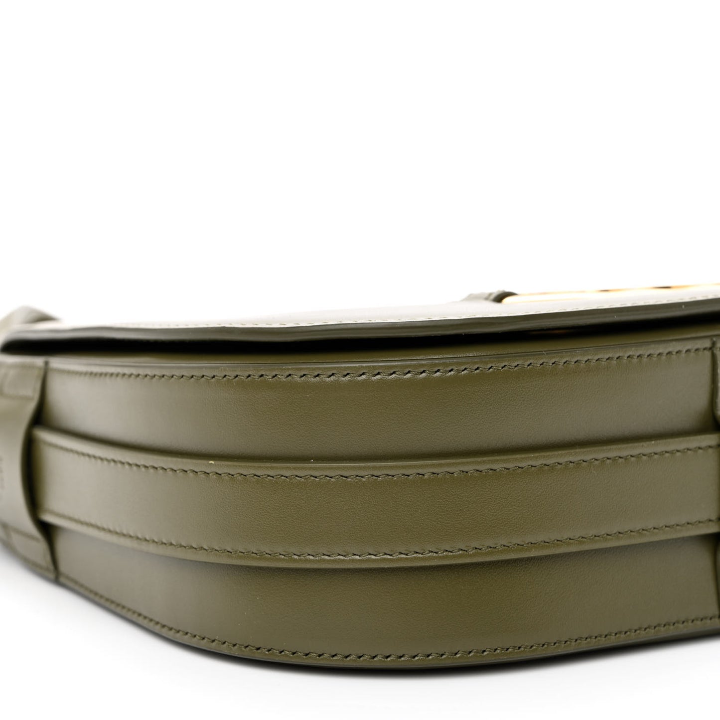Shiny Calfskin Medium Maillon Triomphe Army Green
