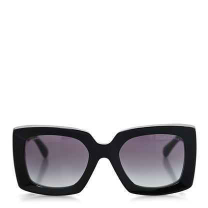 Chanel Acetate Rectangle Sunglasses 5435 Black 2 of 7