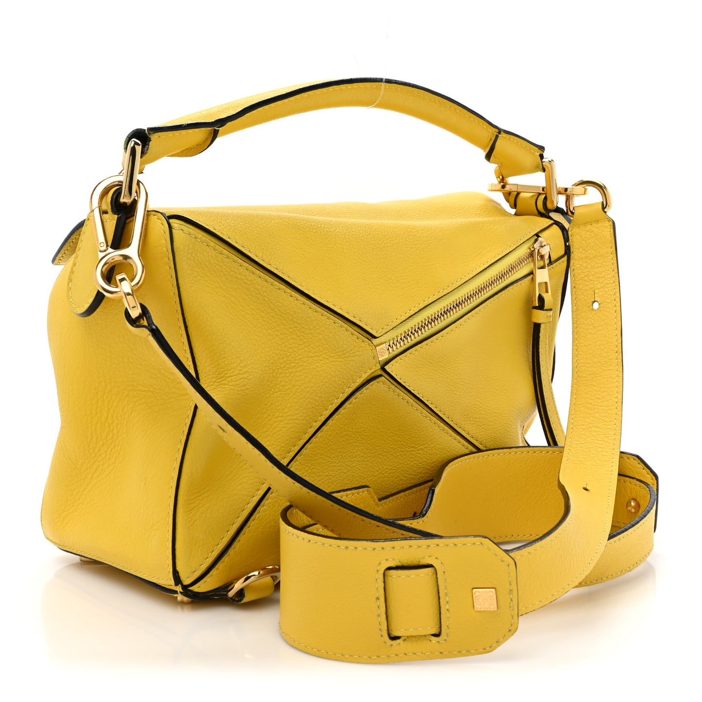 Calfskin Small Puzzle Bag Yellow
