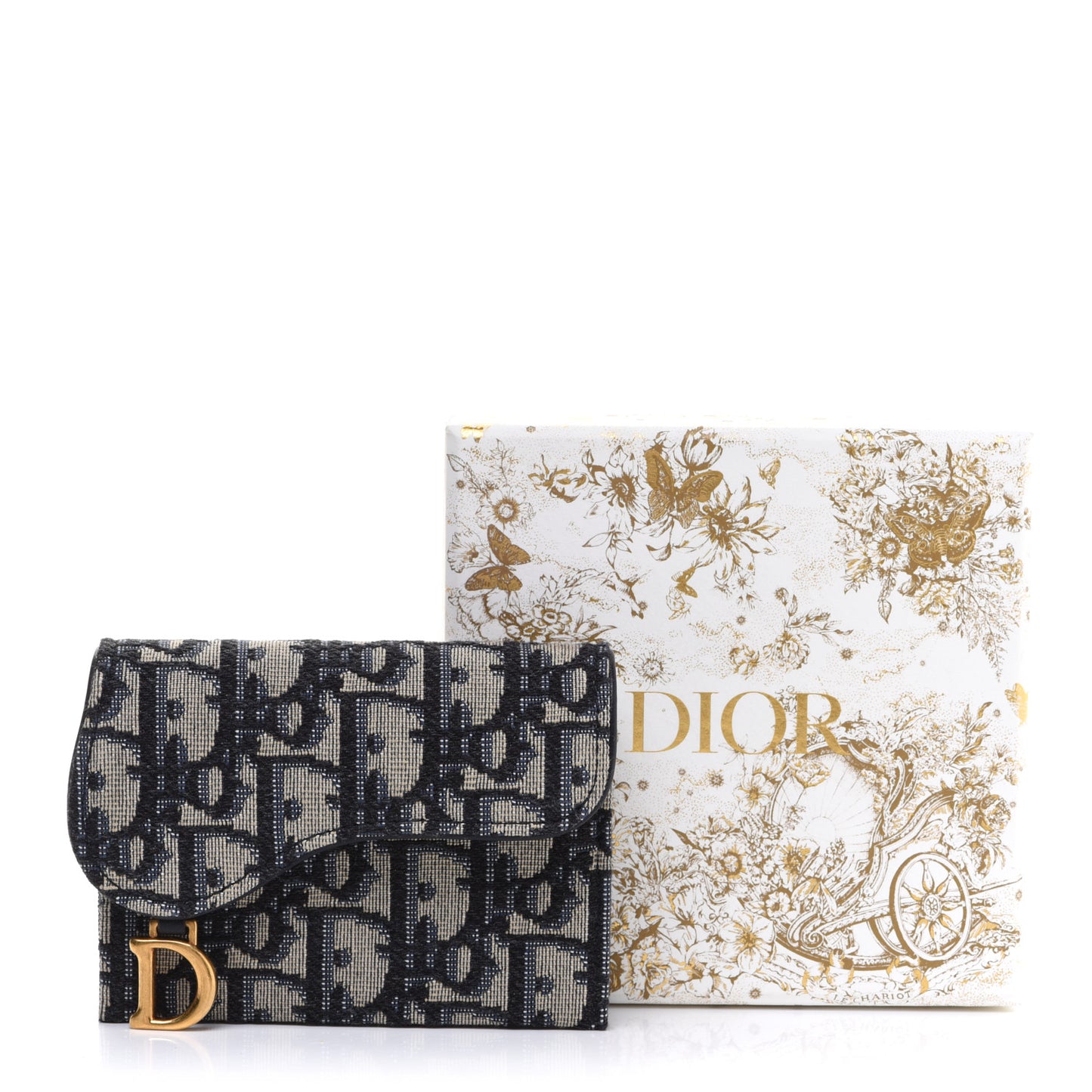 Oblique Saddle 5-Gusset Card Holder Blue