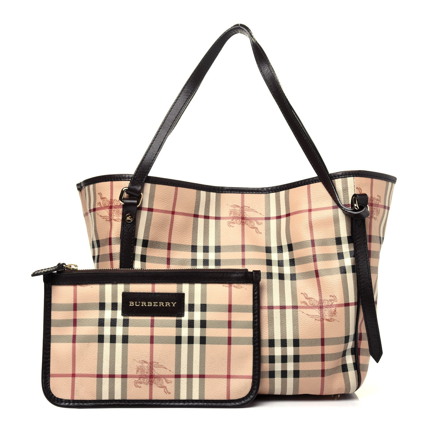 Burberry Haymarket Check Small Canterbury Tote Chocolate 1 of 19