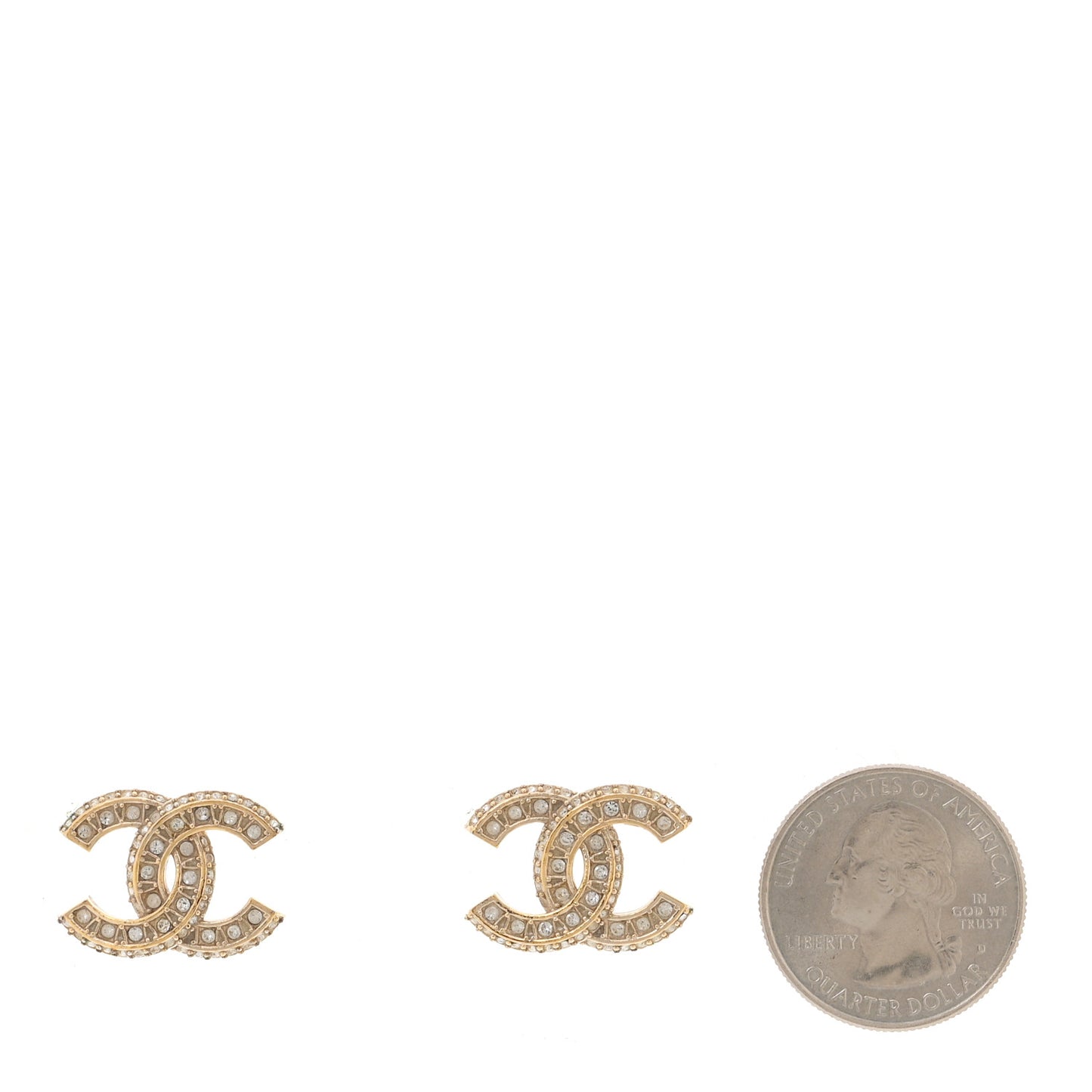 Crystal Timeless CC Earrings Light Gold