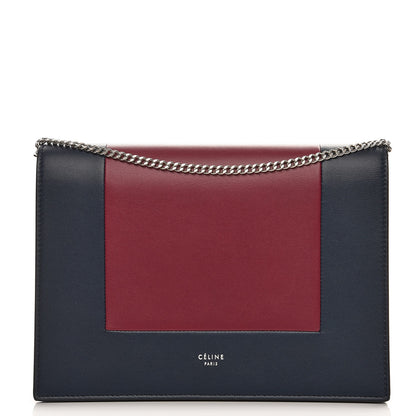 Celine Smooth Lambskin Frame Evening Chain Clutch Steel Blue Plum 1 of 7