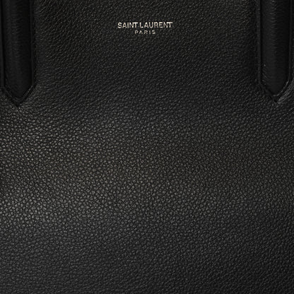 Saint Laurent Grained Calfskin Small Cabas Rive Gauche Black 8 of 13