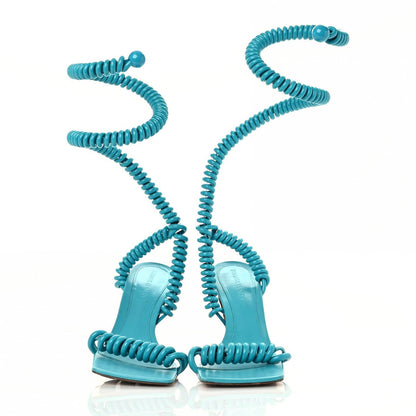 Bottega Veneta Rubber Wire Nappa Stretch 90mm Sandals 38 Turquoise 2 of 13