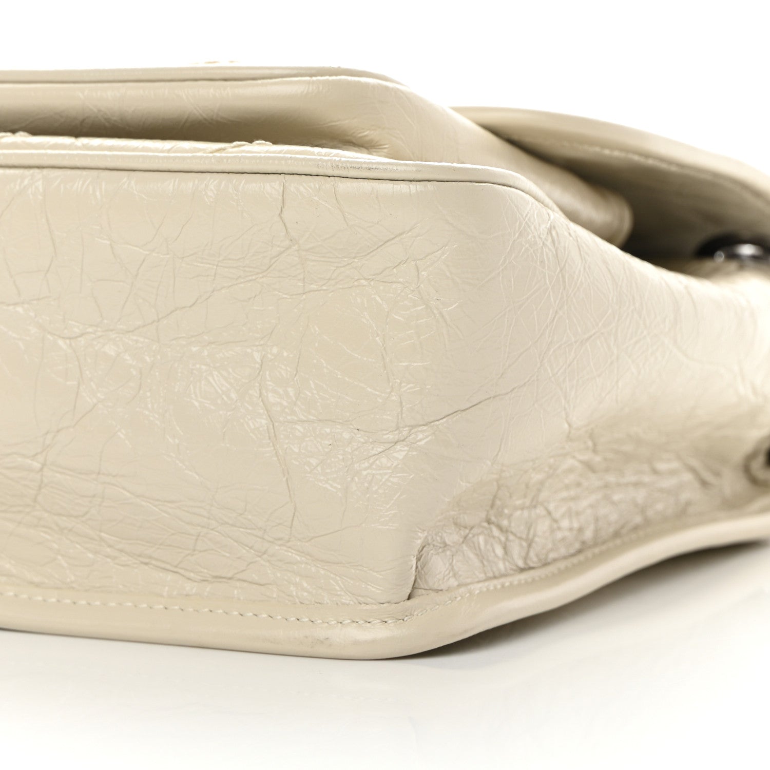 Saint Laurent Crinkled Calfskin Matelasse Monogram Medium Niki Chain Satchel Ivory 10 of 12