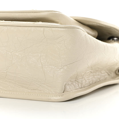 Saint Laurent Crinkled Calfskin Matelasse Monogram Medium Niki Chain Satchel Ivory 10 of 12