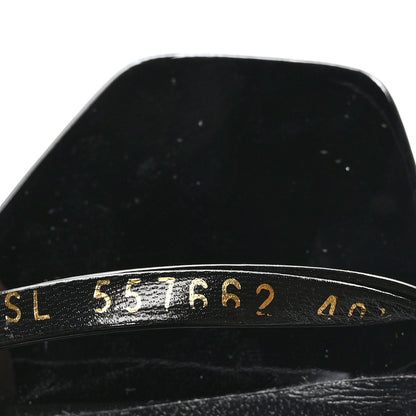 Saint Laurent Patent Calfskin Opyum 110 Sandals 40.5 Black Gold 6 of 9