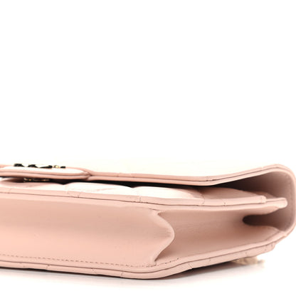 Chanel Lambskin Plexi Quilted Wallet On Chain WOC Light Beige 10 of 10