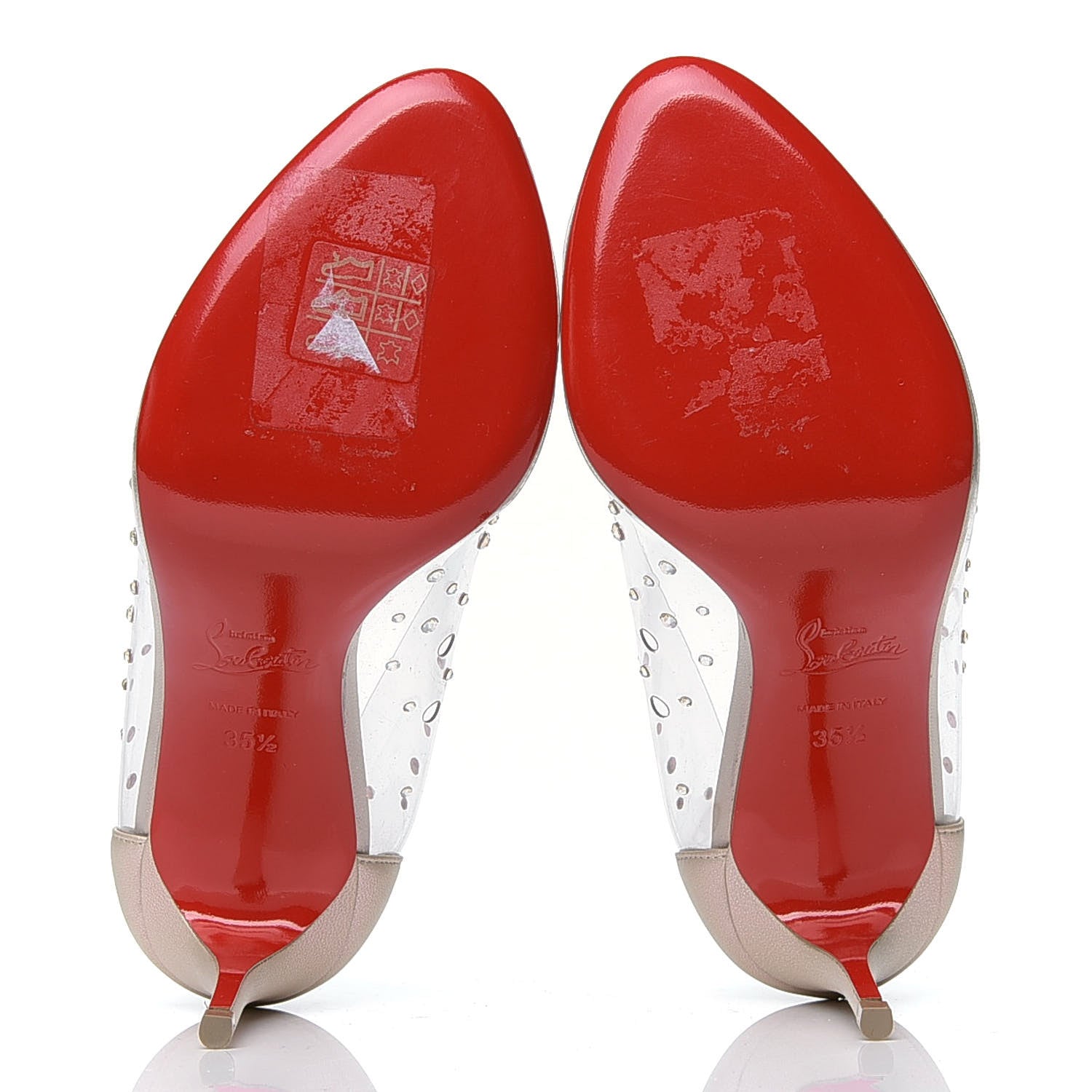 Christian Louboutin PVC Nappa Sucre Glace 85 Pumps 35.5 Nude 4 of 5