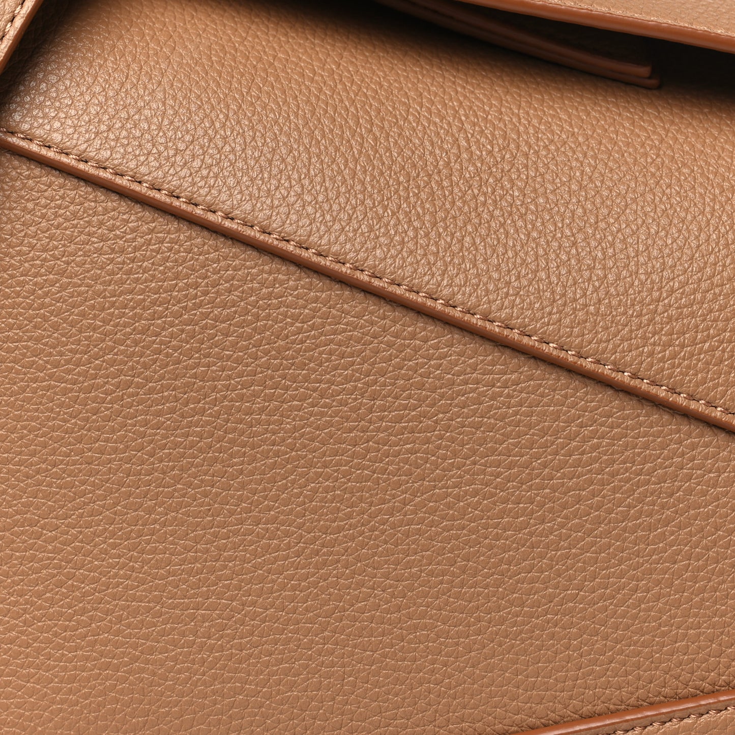 Grained Calfskin Small Puzzle Edge Bag Toffee