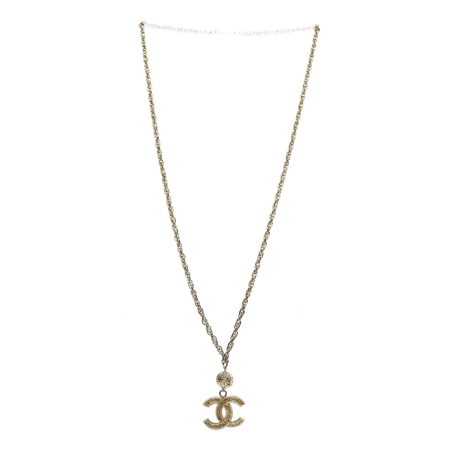 CC Chain Pendant Necklace Gold