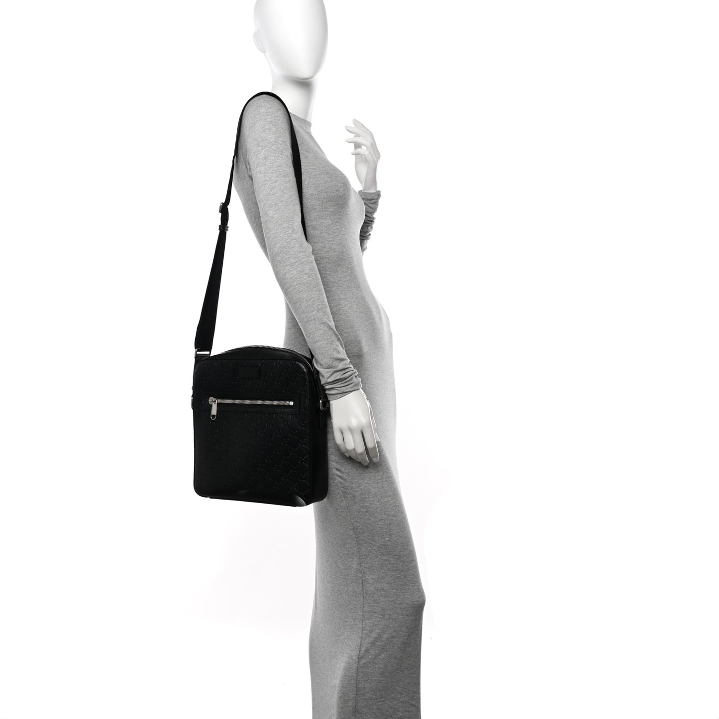 Guccissima Signature Medium Flat Messenger Bag Black