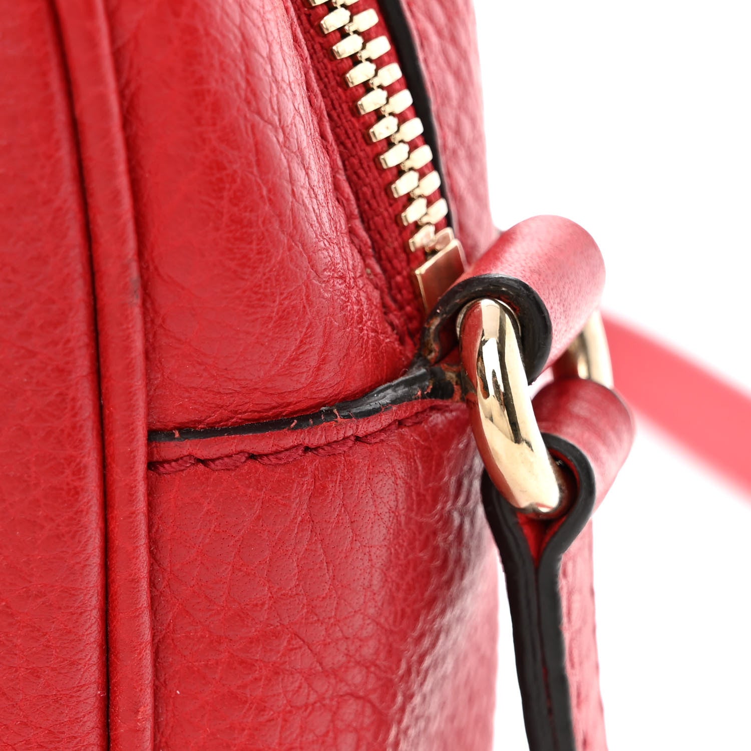 Gucci Pebbled Calfskin Small Soho Disco Bag Tabasco Red 11 of 12