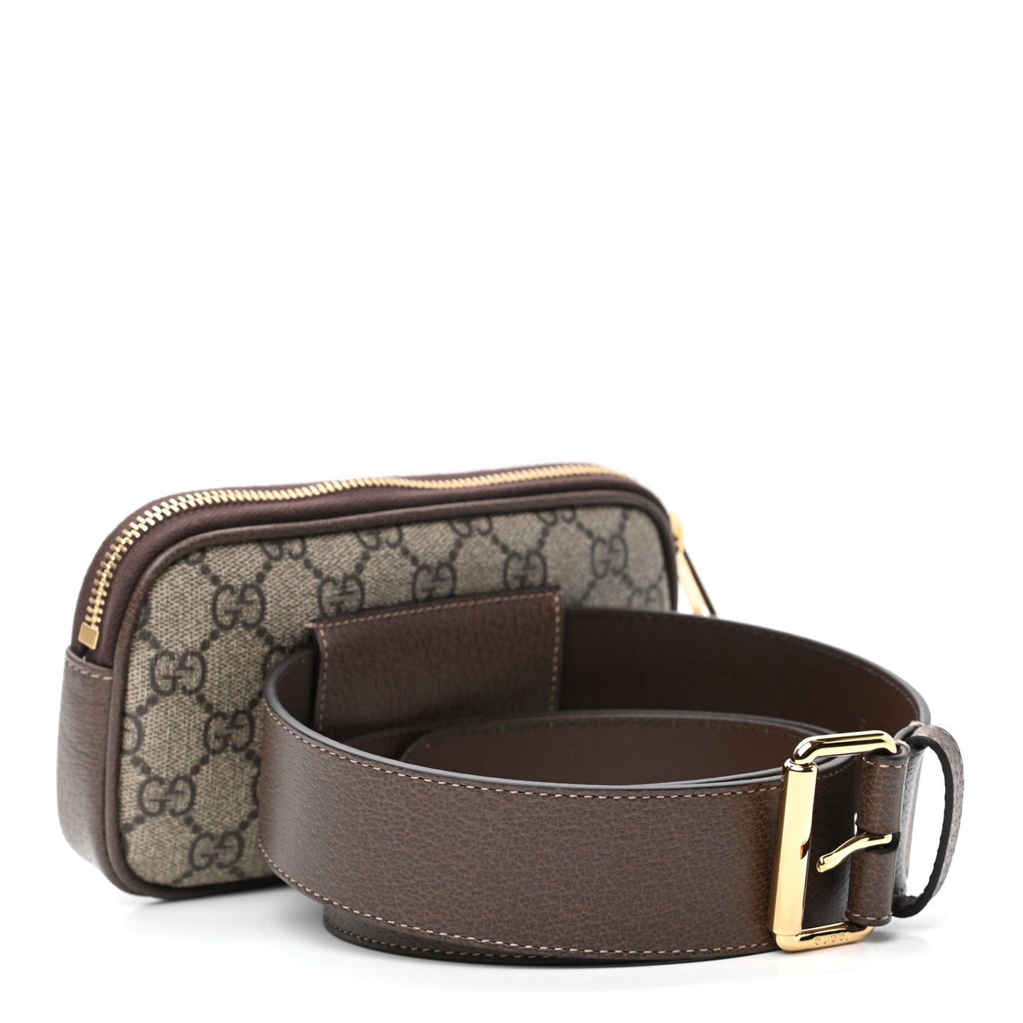 GG Supreme Monogram Ophidia Belted iPhone Case 95 38 Dark Brown