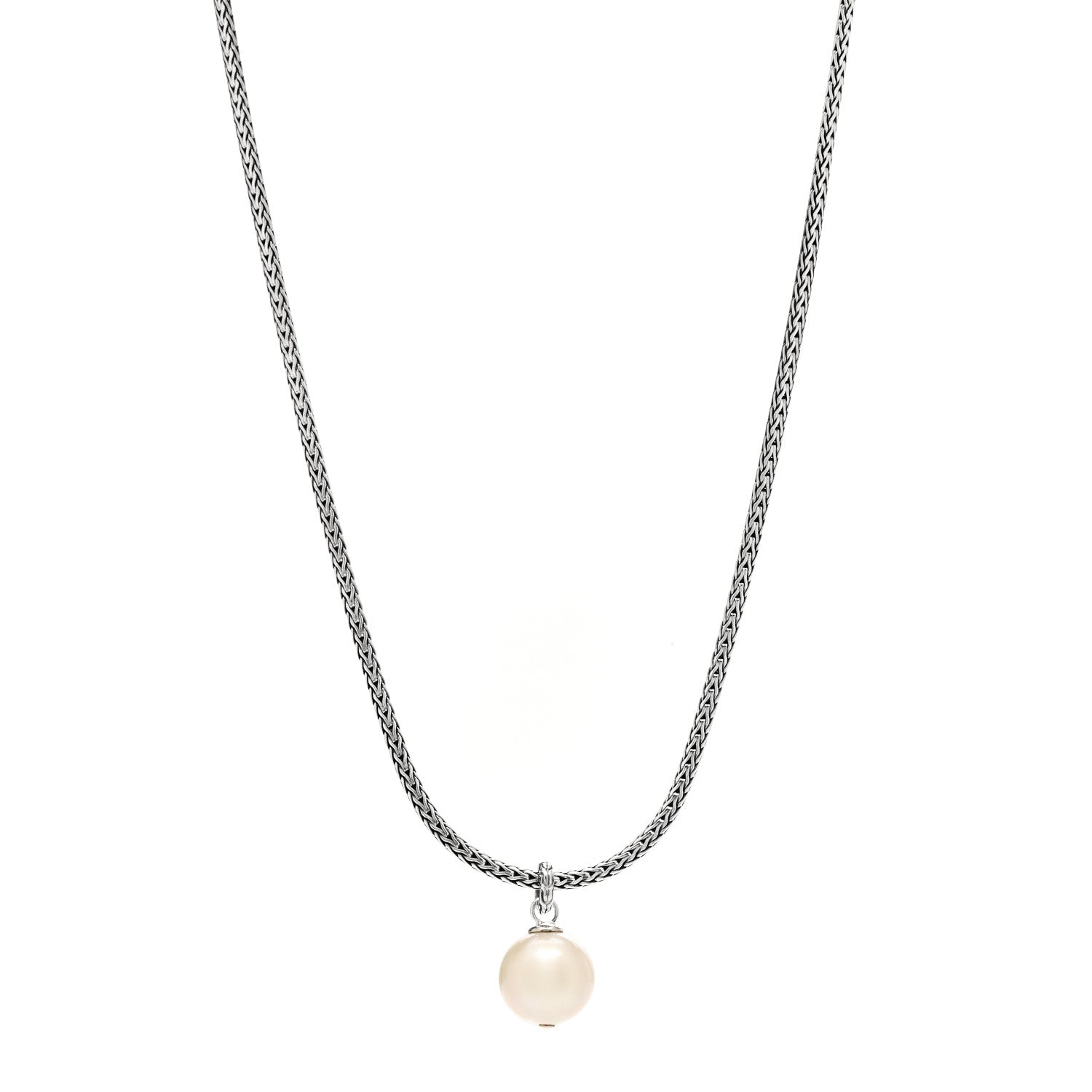 John Hardy Sterling Silver 12mm Pearl Classic Chain Pendant Necklace 1 of 5