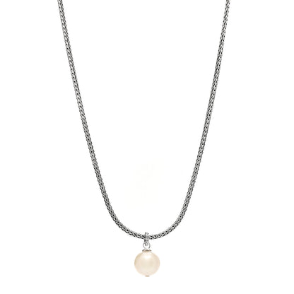 John Hardy Sterling Silver 12mm Pearl Classic Chain Pendant Necklace 1 of 5