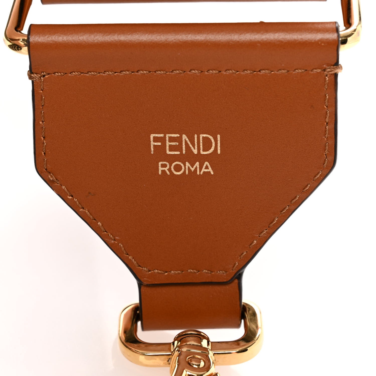 Fendi Ribbon Vitello King Logo Embossed Gingham Woven Adjustable Strap You Panna Black Cuoio 3 of 9