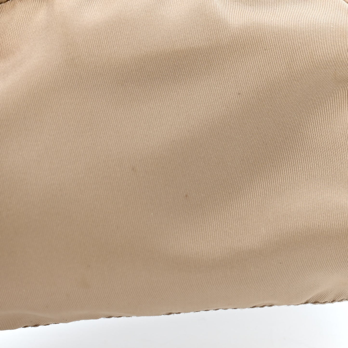 Tessuto Nylon Vela Cosmetic Pouch Cammeo