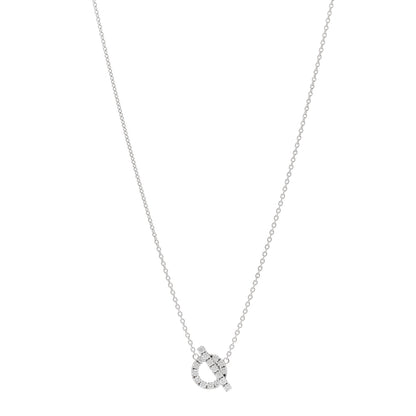 Hermes 18K White Gold Diamond Finesse Pendant Necklace 1 of 5