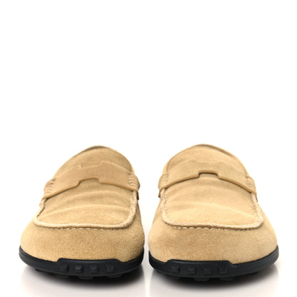 Hermes Suede Calfskin Womens Lazy Loafers 37 Beige Sable 3 of 9