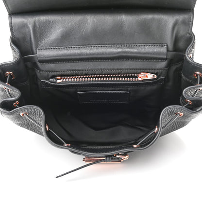Alexander Wang Pebbled Calfskin Prisma Skeletal Backpack Black Rose Gold Hardware 4 of 7