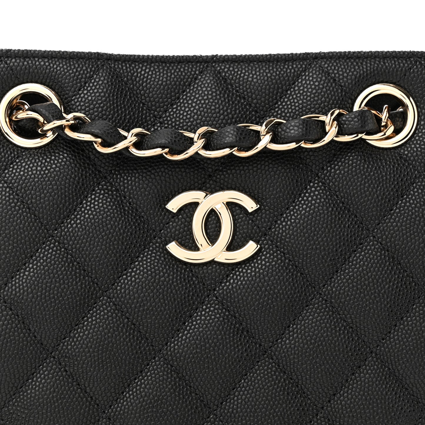 Caviar Quilted Mini Bucket Bag Black