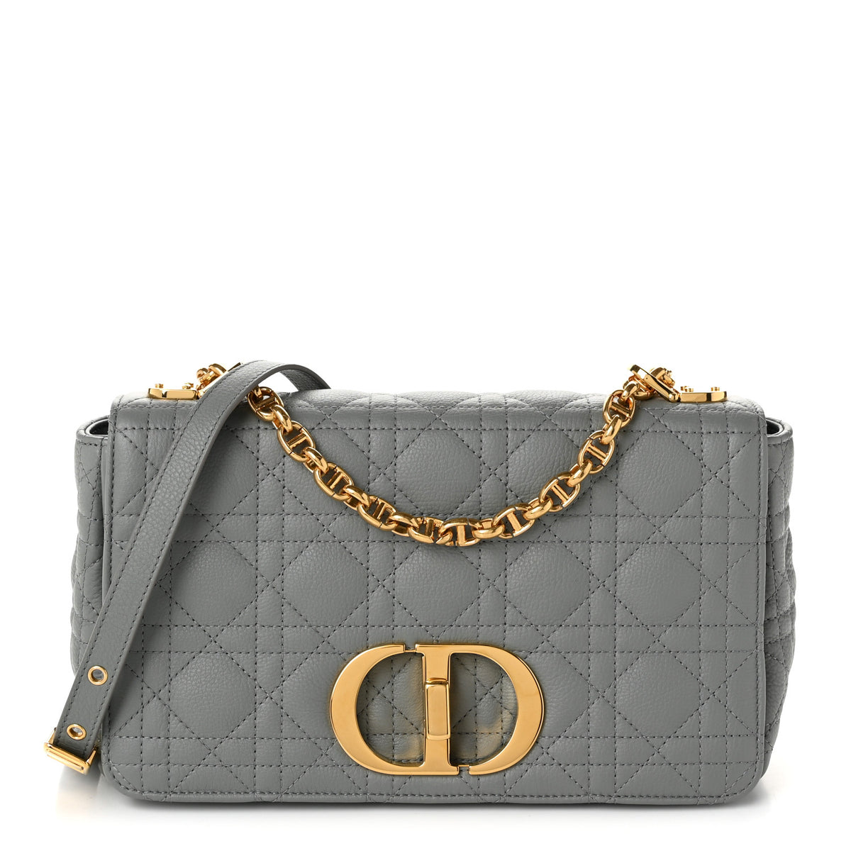 Christian Dior Supple Calfskin Cannage Medium Caro Bag Ethereal Grey 1 of 10