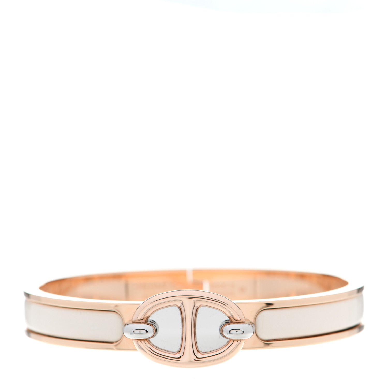 Hermes Enamel Mini Clic Chaine d'Ancre Bracelet PM Creme 1 of 4